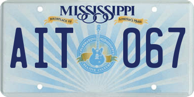 MS license plate AIT067