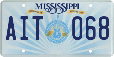 MS license plate AIT068