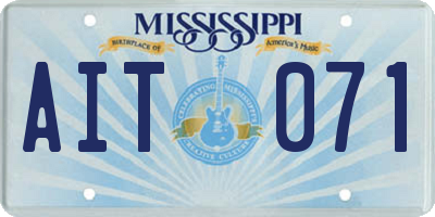 MS license plate AIT071