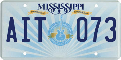 MS license plate AIT073