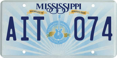 MS license plate AIT074