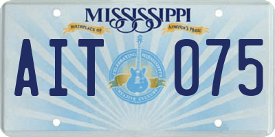 MS license plate AIT075