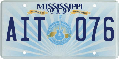 MS license plate AIT076