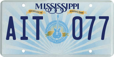 MS license plate AIT077