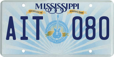 MS license plate AIT080