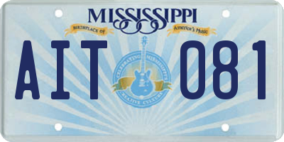 MS license plate AIT081