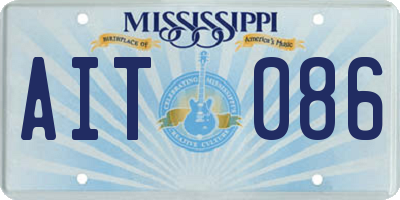 MS license plate AIT086