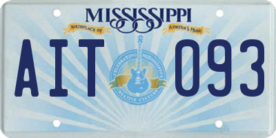 MS license plate AIT093