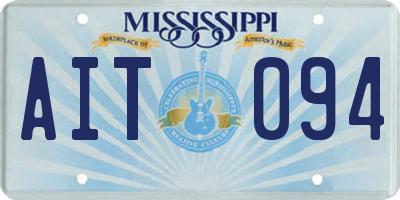 MS license plate AIT094