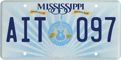 MS license plate AIT097