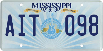MS license plate AIT098