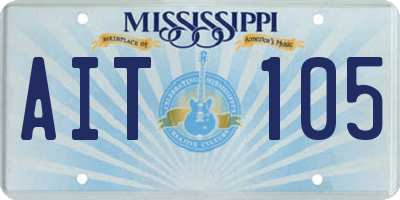 MS license plate AIT105