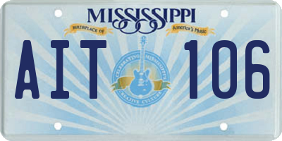 MS license plate AIT106