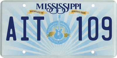 MS license plate AIT109