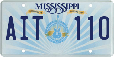 MS license plate AIT110