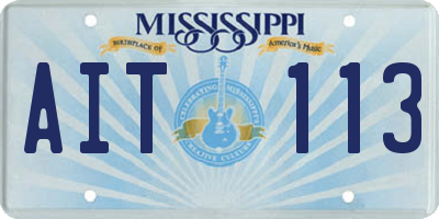 MS license plate AIT113