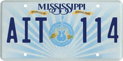 MS license plate AIT114