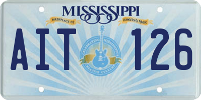 MS license plate AIT126
