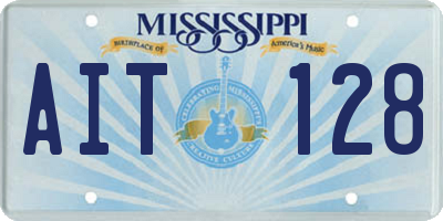 MS license plate AIT128