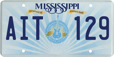 MS license plate AIT129