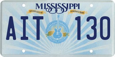 MS license plate AIT130