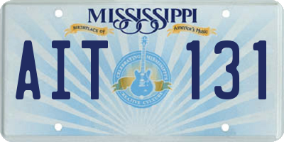 MS license plate AIT131