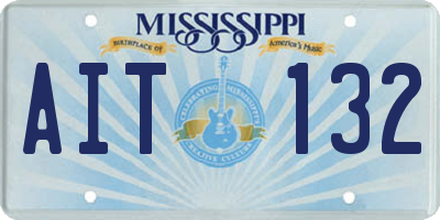 MS license plate AIT132