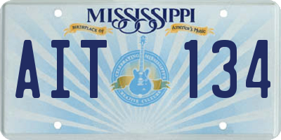 MS license plate AIT134
