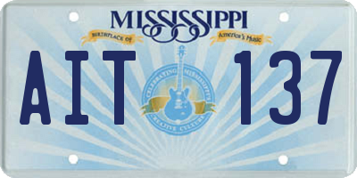MS license plate AIT137