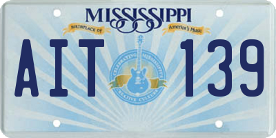 MS license plate AIT139