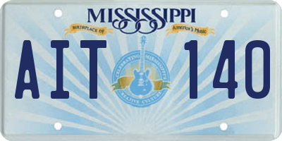 MS license plate AIT140