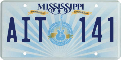 MS license plate AIT141