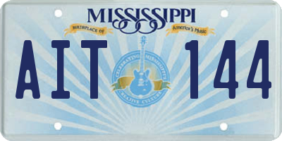 MS license plate AIT144