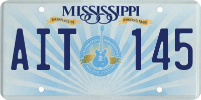 MS license plate AIT145