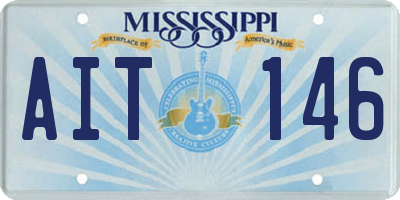 MS license plate AIT146