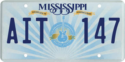 MS license plate AIT147
