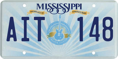 MS license plate AIT148