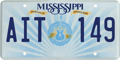 MS license plate AIT149