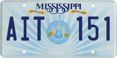 MS license plate AIT151