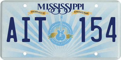 MS license plate AIT154