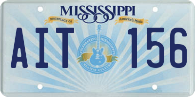MS license plate AIT156