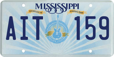 MS license plate AIT159