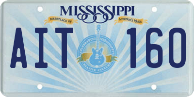 MS license plate AIT160