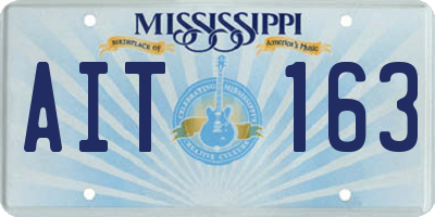 MS license plate AIT163