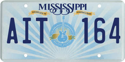 MS license plate AIT164