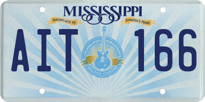 MS license plate AIT166
