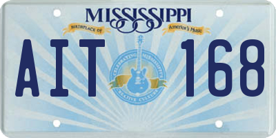 MS license plate AIT168