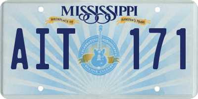 MS license plate AIT171