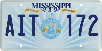 MS license plate AIT172