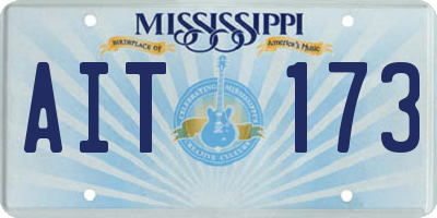 MS license plate AIT173